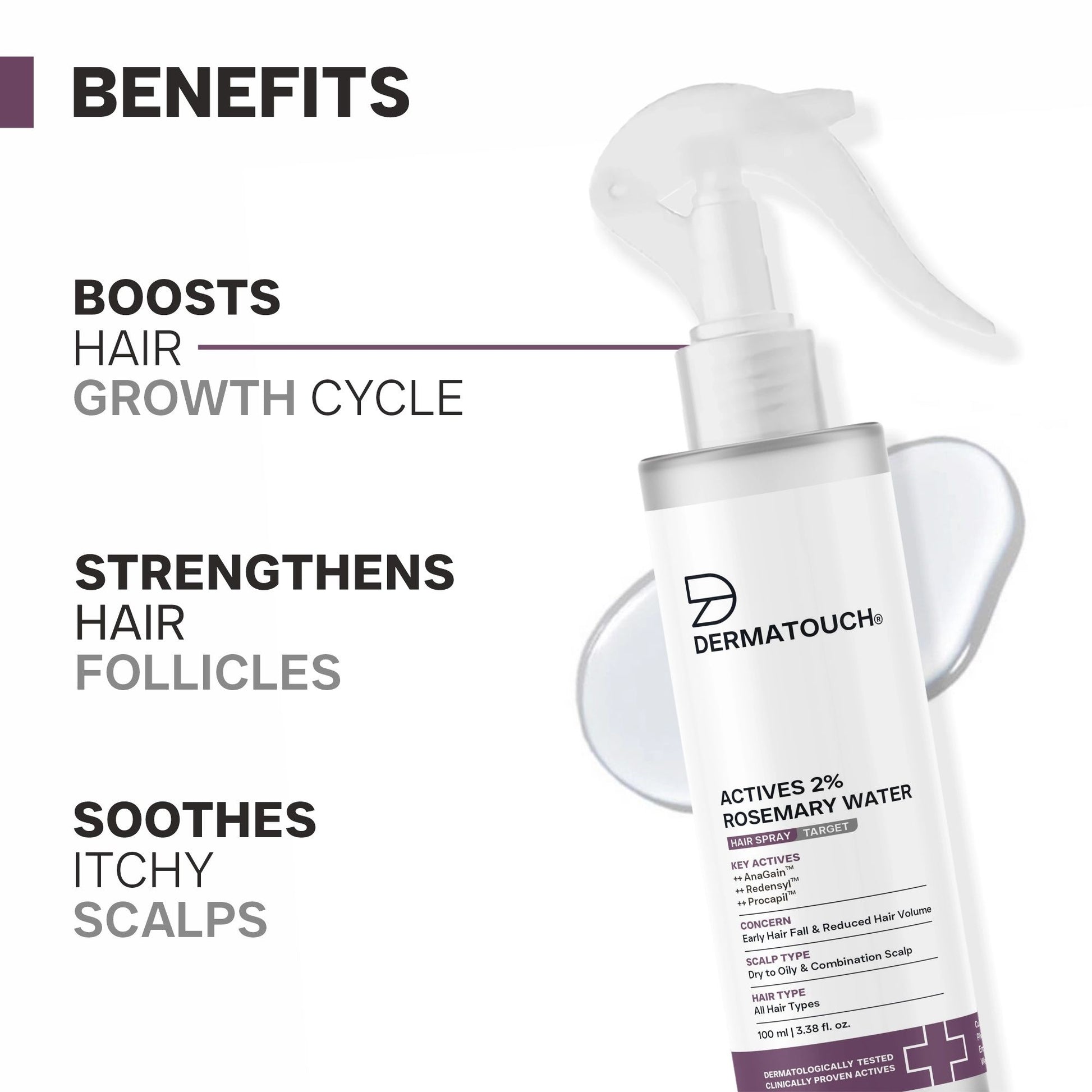 Dermatouch Actives 2% Rosemary Spray For Hair Growth