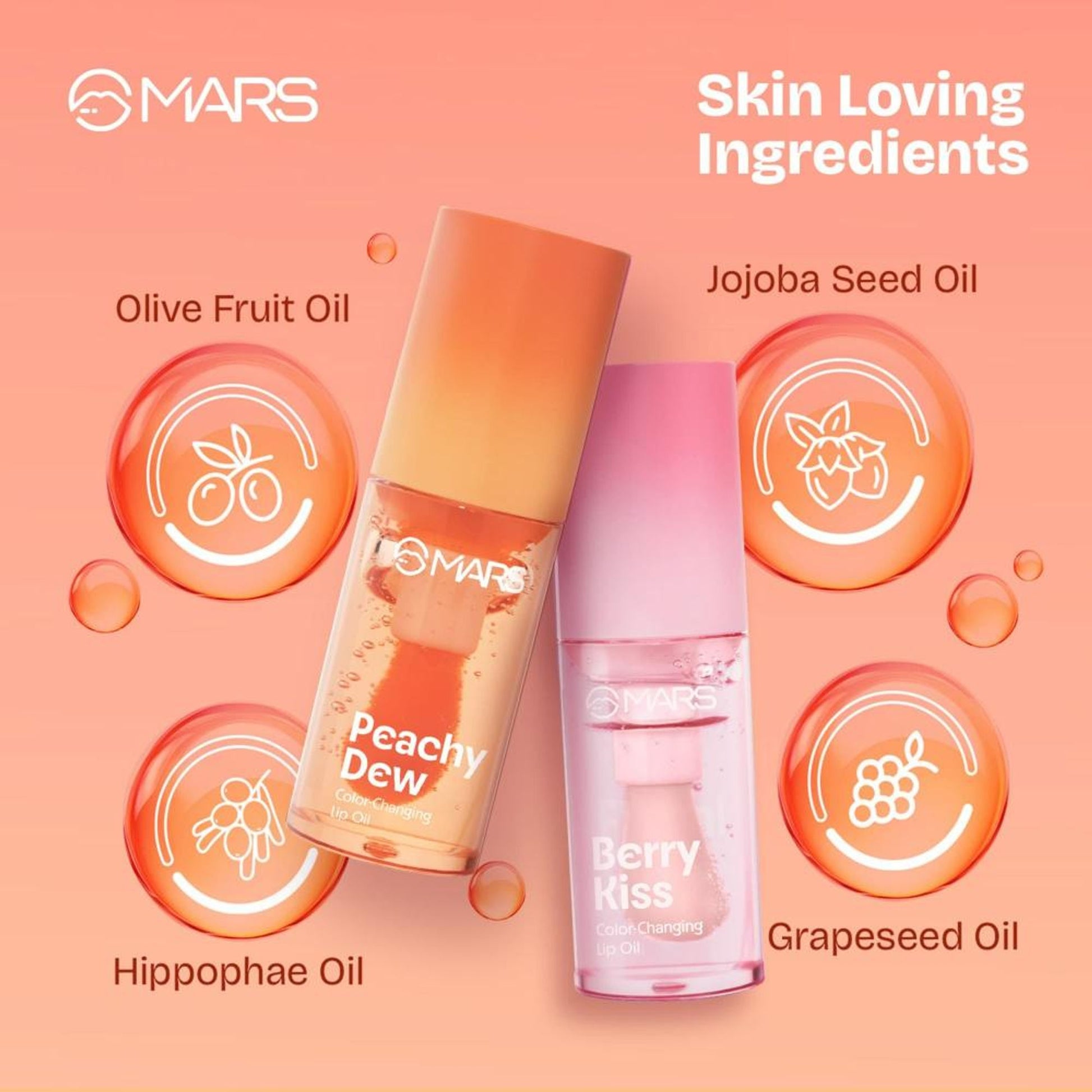 MARS Color Changing Protector Lip Oil - Peachy Dew