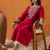 Dhiyona IE Floral Embroidered Thread Work Straight Kurta