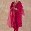 Dhiyona IE Floral Embroidered Regular Thread Work Straight Kurta With Trousers & Dupatta