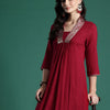 Indyancart IE Ethnic Motifs Zari Pleated Kurta with Trousers