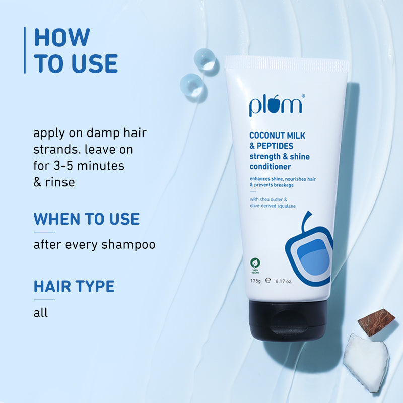Plum Goodness Coconut Milk & Peptides Conditioner For Soft & Shiny Hair