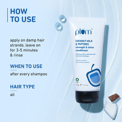 Plum Goodness Coconut Milk & Peptides Conditioner For Soft & Shiny Hair