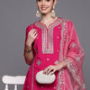 Dhiyona IE Ethnic Motifs Embroidered Panelled Gotta Patti Kurta with Trousers & With Dupatta