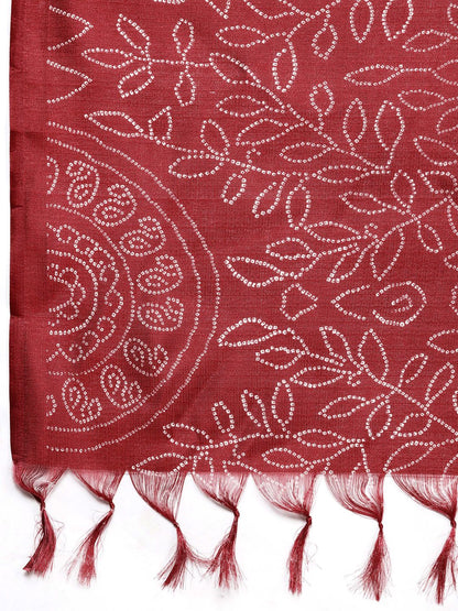 Indyancart VA Women's Rust Ethnic Motifs Yoke Design Kurta with Palazzos & With Dupatta