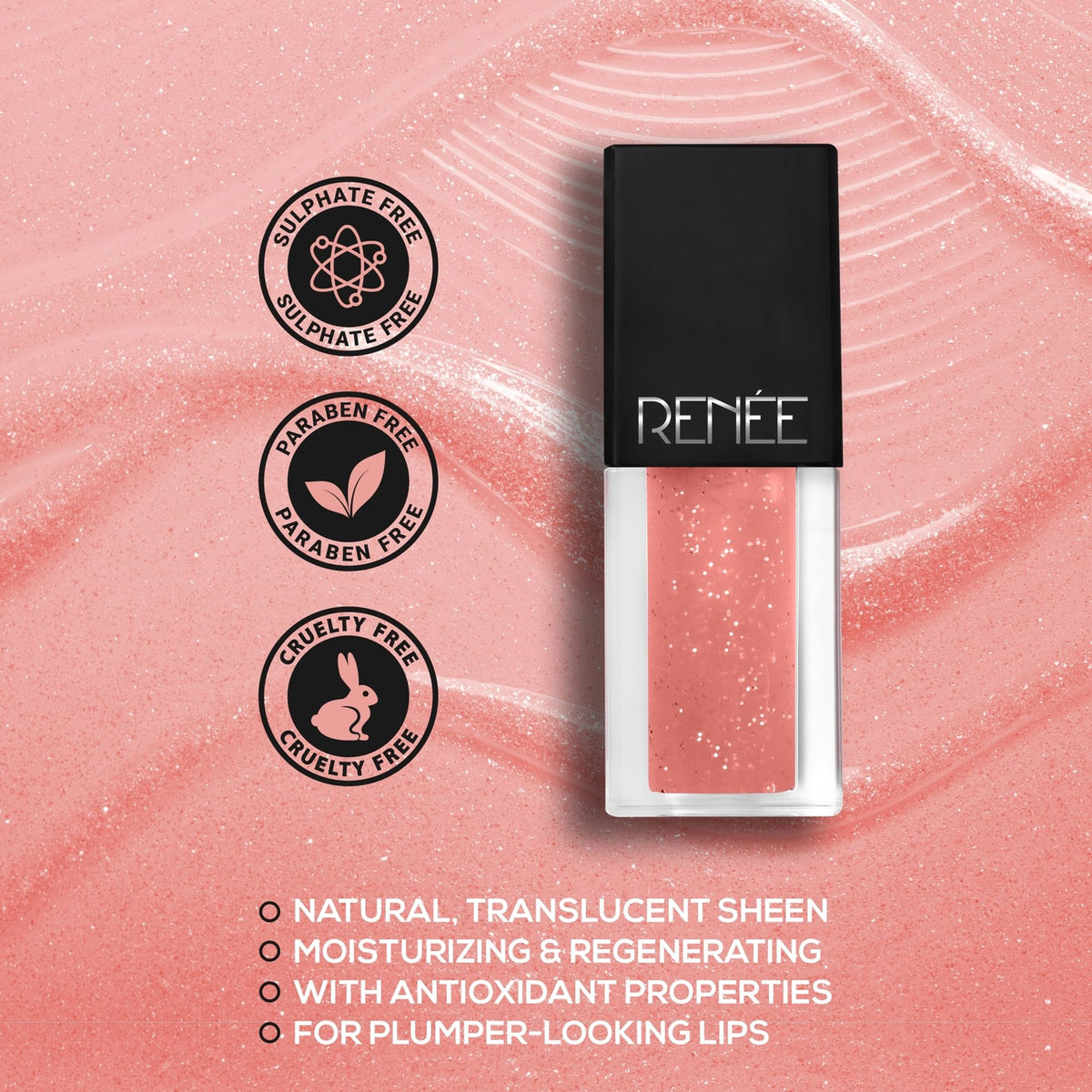 Renee Cosmetics See Me Shine Lip Gloss - Pucker Up Peach