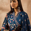 Dhiyona IE Women Floral Printed Angrakha Beads and Stones Pure Cotton Kurta with Trousers & With Dupatta