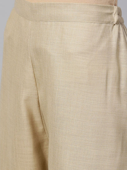 Dhiyona IE Muted Hazelnut Geometric Yoke Kurta Set