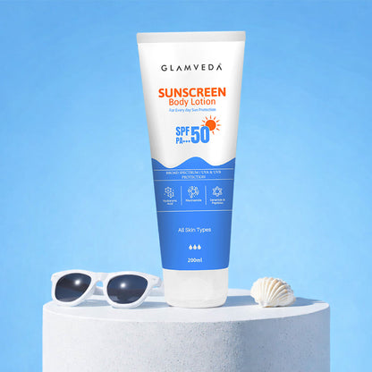 Glamveda Sunscreen SPF 50 PA+++ Body Lotion With Hyaluronic Acid & Niacinamide