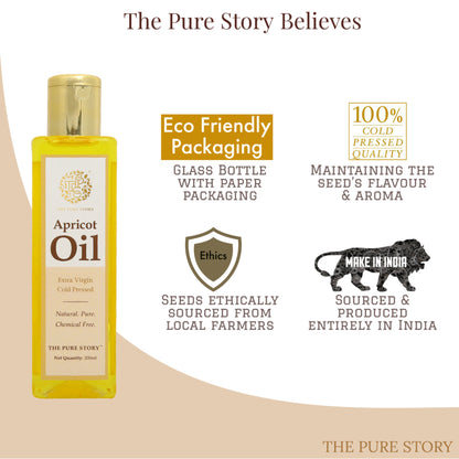 The Pure Story Natural Cold Pressed Apricot Hair Oil