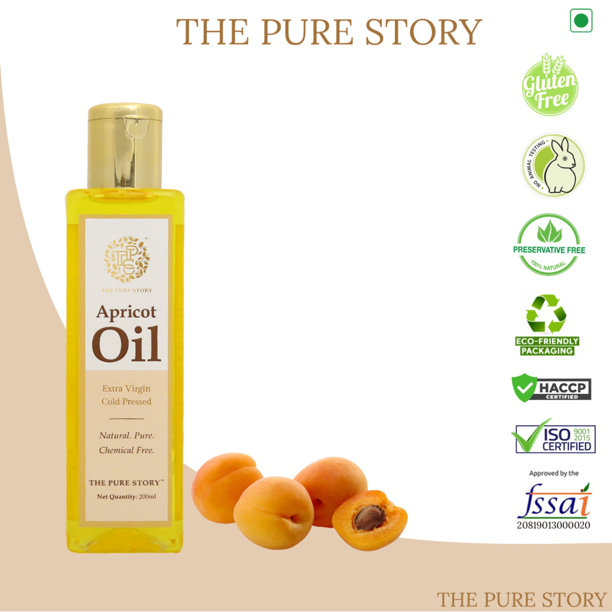 The Pure Story Natural Cold Pressed Apricot Hair Oil