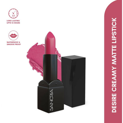 Sangria Beauty Desire Creamy Matte Lipstick - Bombshell