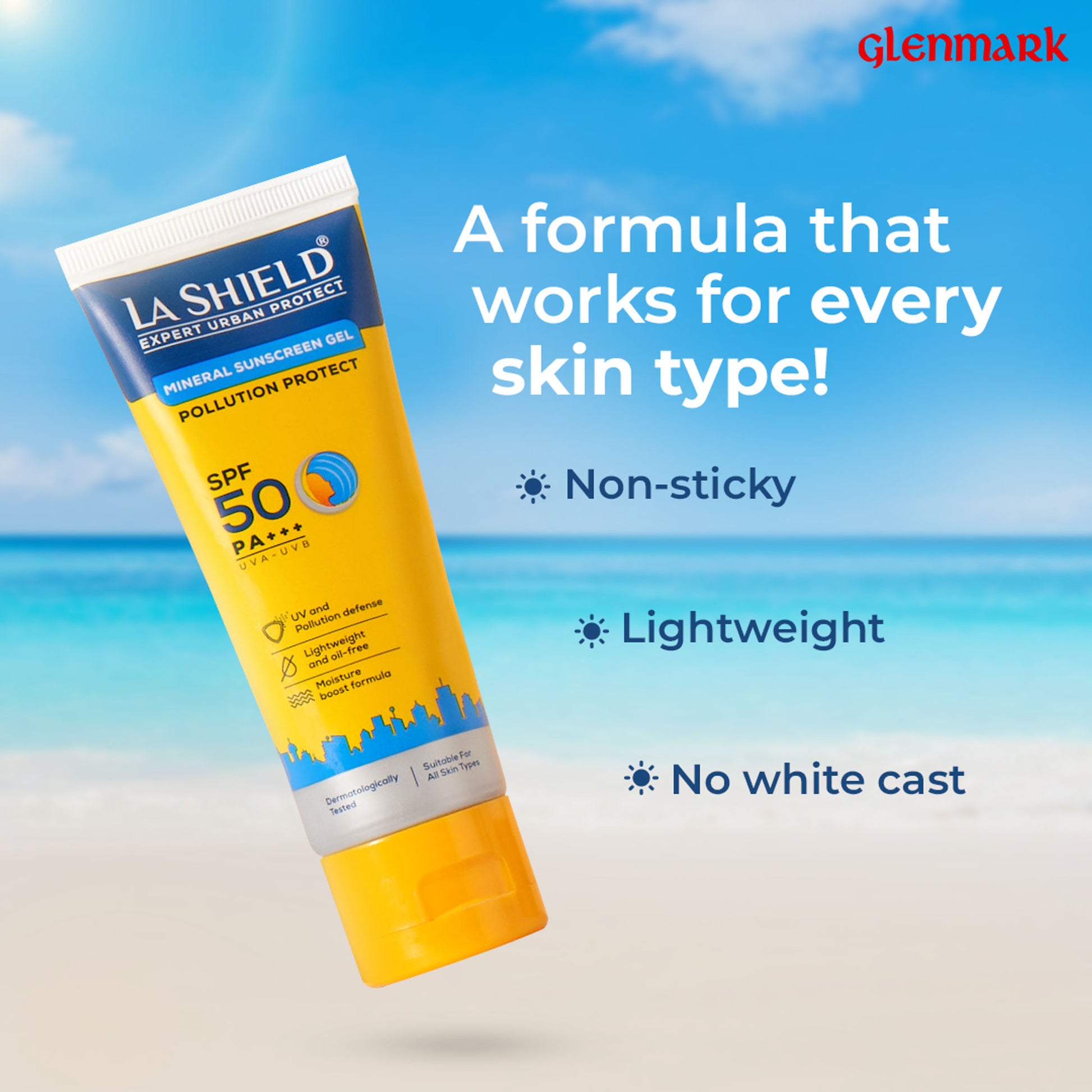 La Shield Pollution Protect SPF 50 Mineral Sunscreen Lightweight & Oil free Moisture Boost