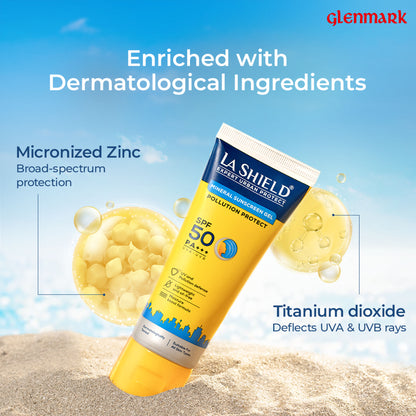La Shield Pollution Protect SPF 50 Mineral Sunscreen Lightweight & Oil free Moisture Boost