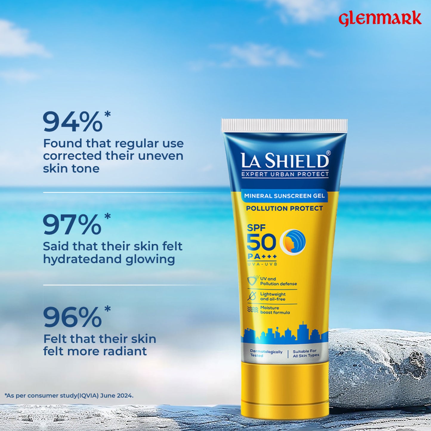 La Shield Pollution Protect SPF 50 Mineral Sunscreen Lightweight & Oil free Moisture Boost