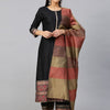 Indyancart IE Women Black Ethnic Motifs Printed Straight Kurta with Palazzos & Dupatta