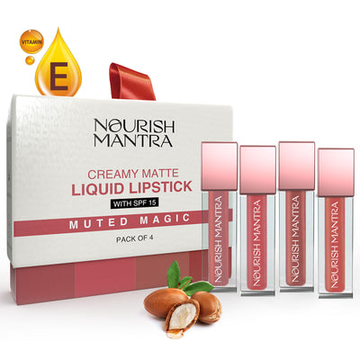 Nourish Mantra Liquid Lipstick Muted Magic Creamy Matte with SPF - Muted Magic