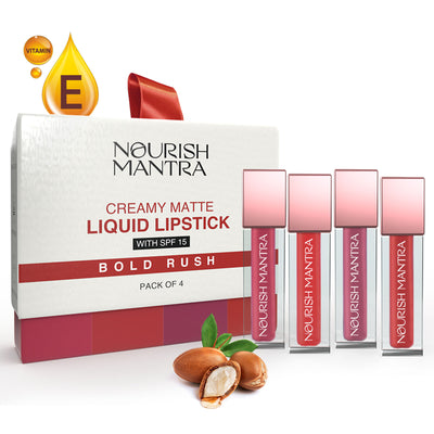 Nourish Mantra Liquid Lipstick Muted Magic Creamy Matte with SPF - Bold Rush
