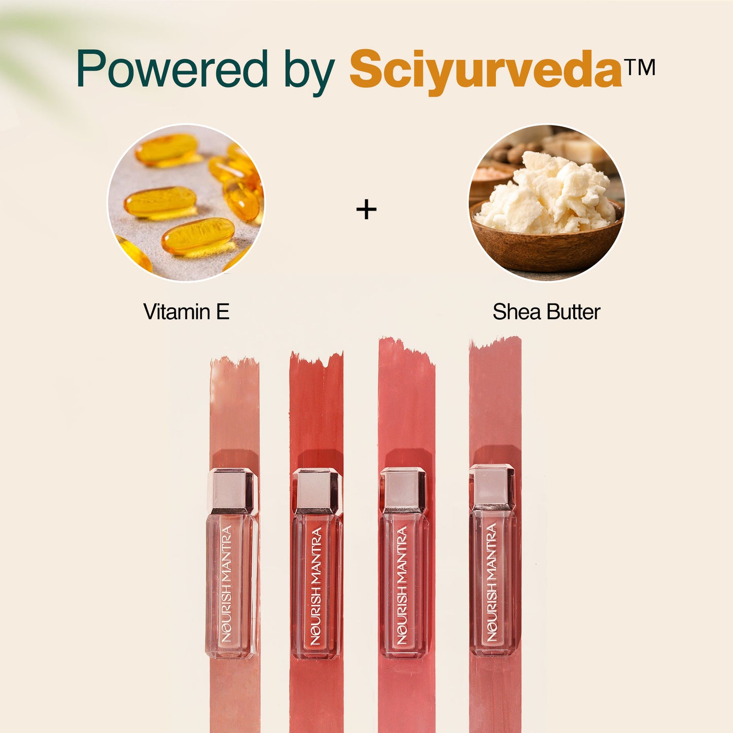 Nourish Mantra Liquid Lipstick Creamy Matte with SPF/ Water Proof, Smudge Proof Shade Masoom Pink - Tedha Medha Hazelnut