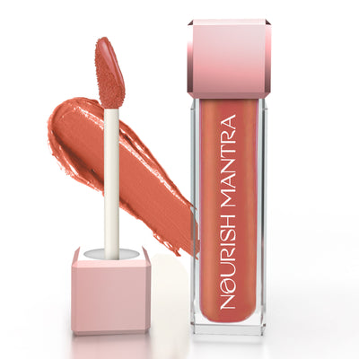 Nourish Mantra Liquid Lipstick Creamy Matte with SPF/ Water Proof, Smudge Proof Shade Masoom Pink - Spice And Shanti