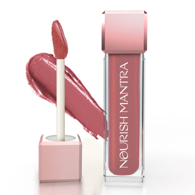 Nourish Mantra Liquid Lipstick Creamy Matte with SPF/ Water Proof, Smudge Proof Shade Masoom Pink - Natkhat Berry