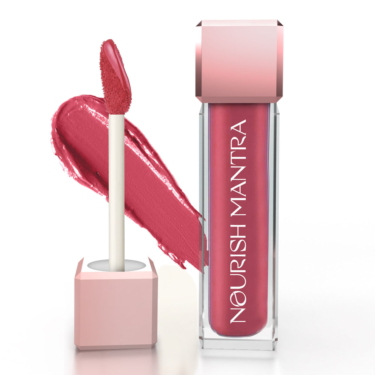 Nourish Mantra Liquid Lipstick Creamy Matte with SPF/ Water Proof, Smudge Proof Shade Masoom Pink - Jashn-e-gulab
