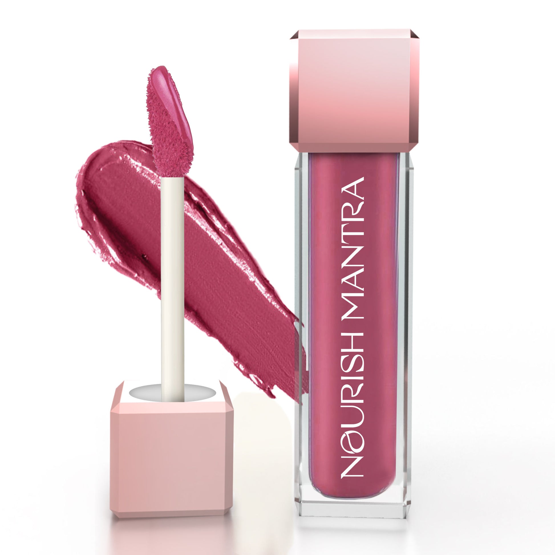 Nourish Mantra Liquid Lipstick Creamy Matte with SPF/ Water Proof, Smudge Proof Shade Masoom Pink - Berry Dhamaka
