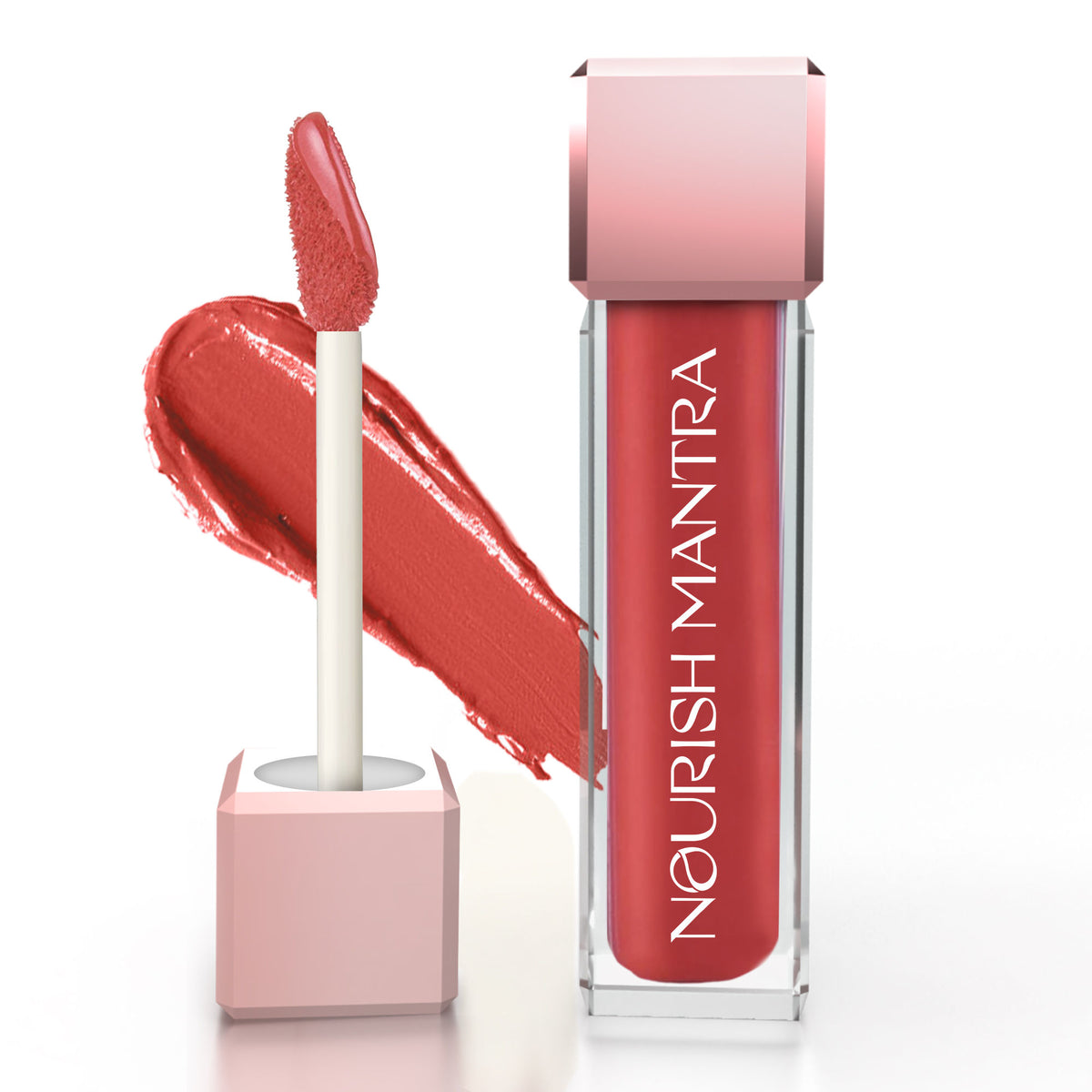 Nourish Mantra Liquid Lipstick Creamy Matte with SPF/ Water Proof, Smudge Proof Shade Masoom Pink - Khilkhilata Coral