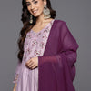 Dhiyona VA Women'sEmbroidered Empire Sequinned Kurta With Trousers & Dupatta
