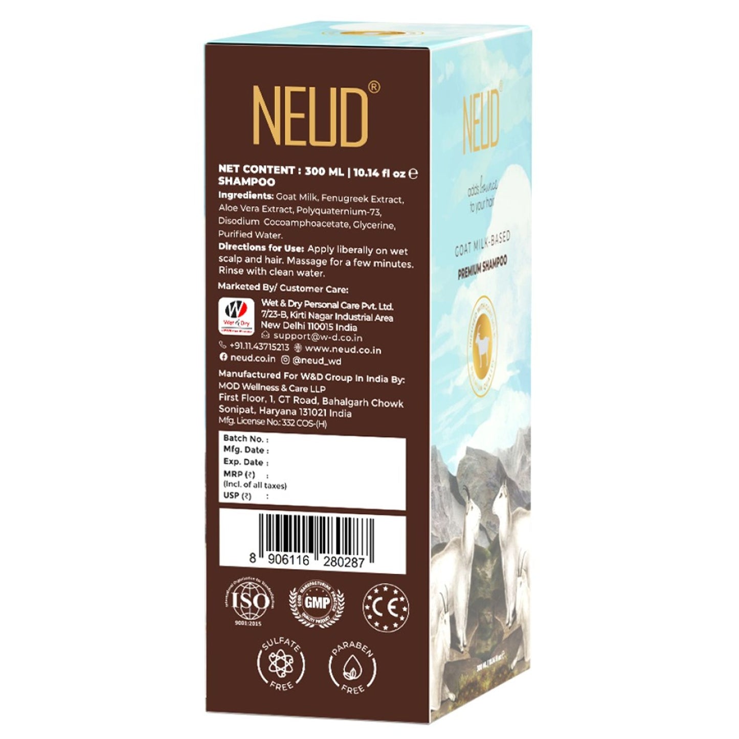 Neud Goat Milk Premium Shampoo For Men & Women
