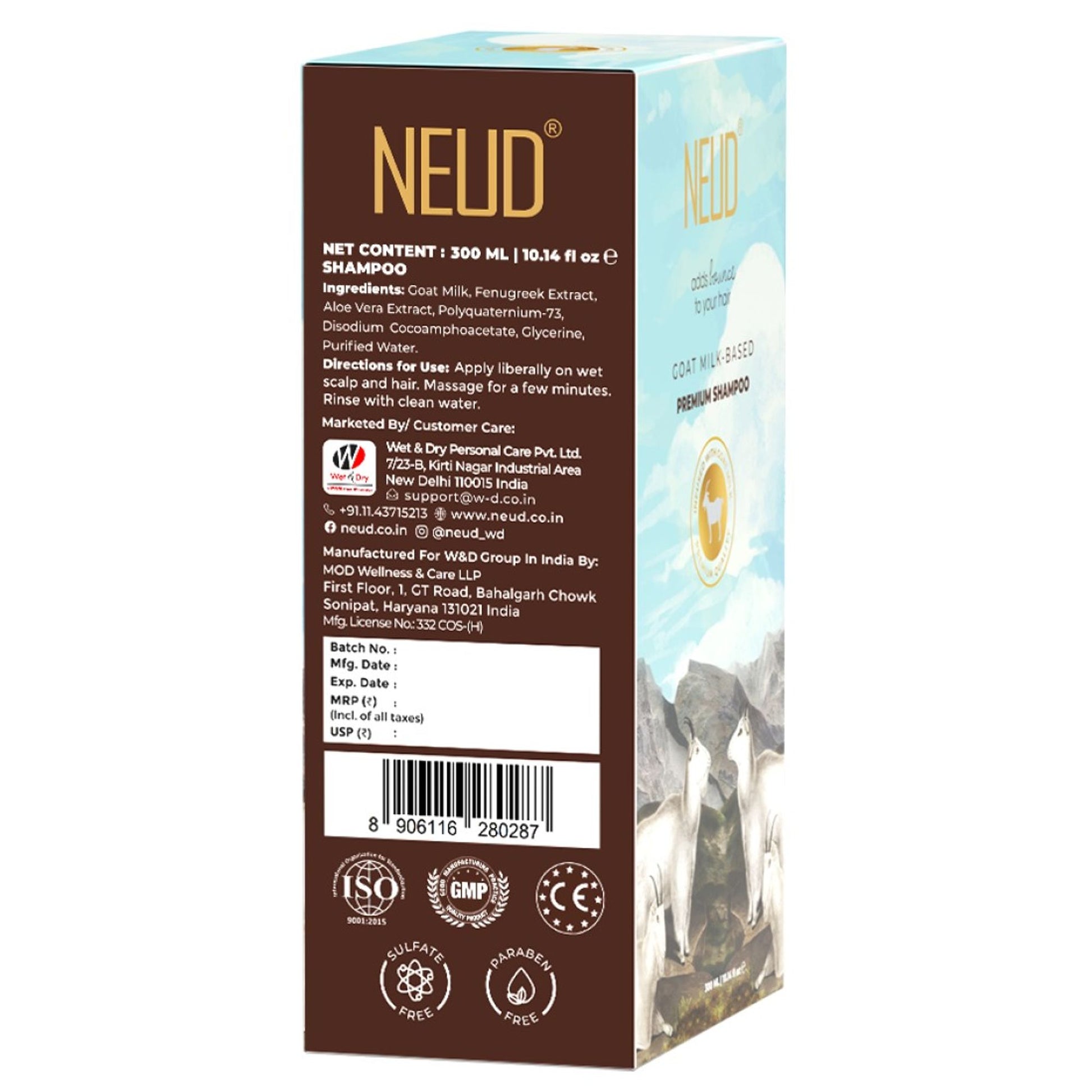 Neud Goat Milk Premium Shampoo For Men & Women