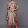 Indyancart VA Women's Leheriya Striped Regular Kurta with Trousers & Dupatta