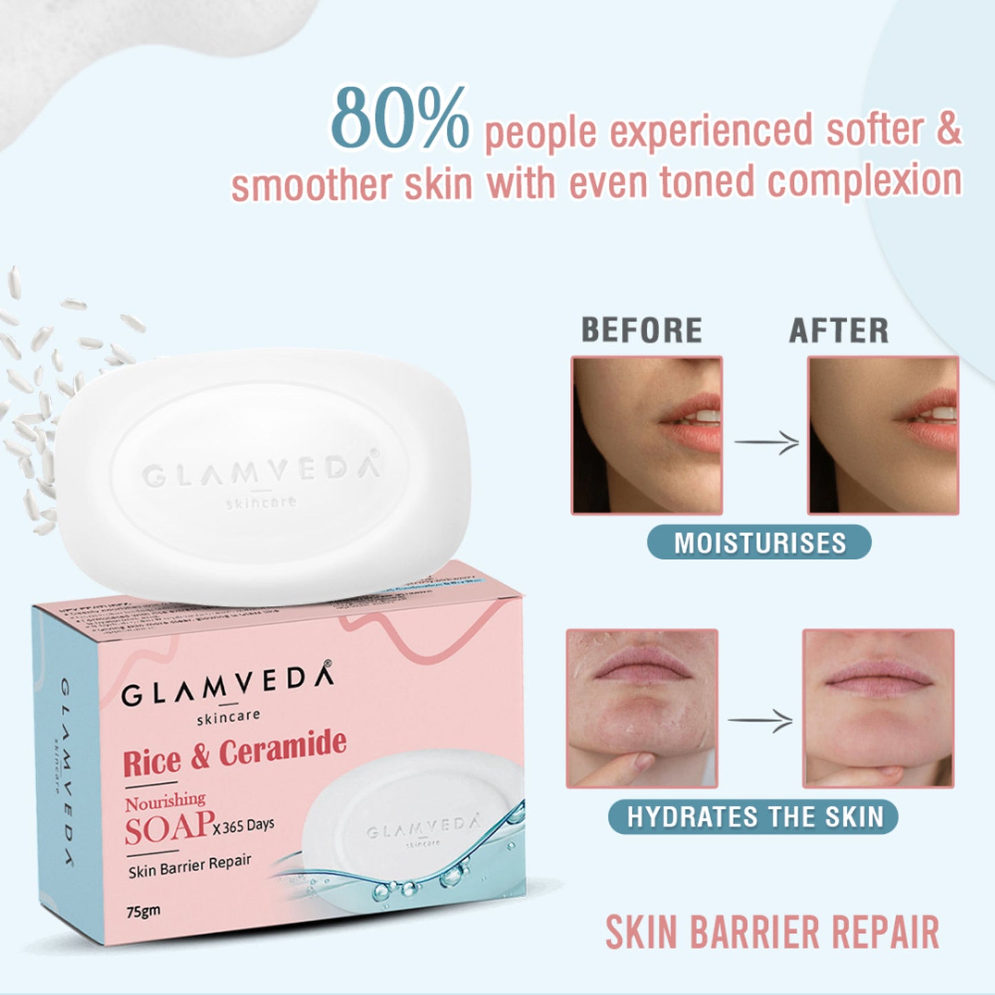 Glamveda Rice & Ceramide Nourishing Soap