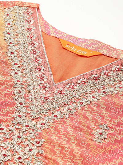 Indyancart IE Ethnic Motifs Kurta with Trousers & Dupatta