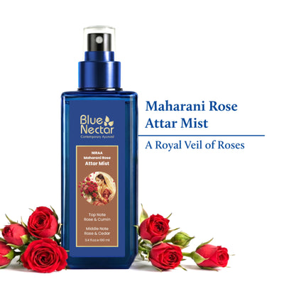 Blue Nectar Body Mist for Women and Men, Long Lasting Uplifting Body Spray with Rose and Cardamom