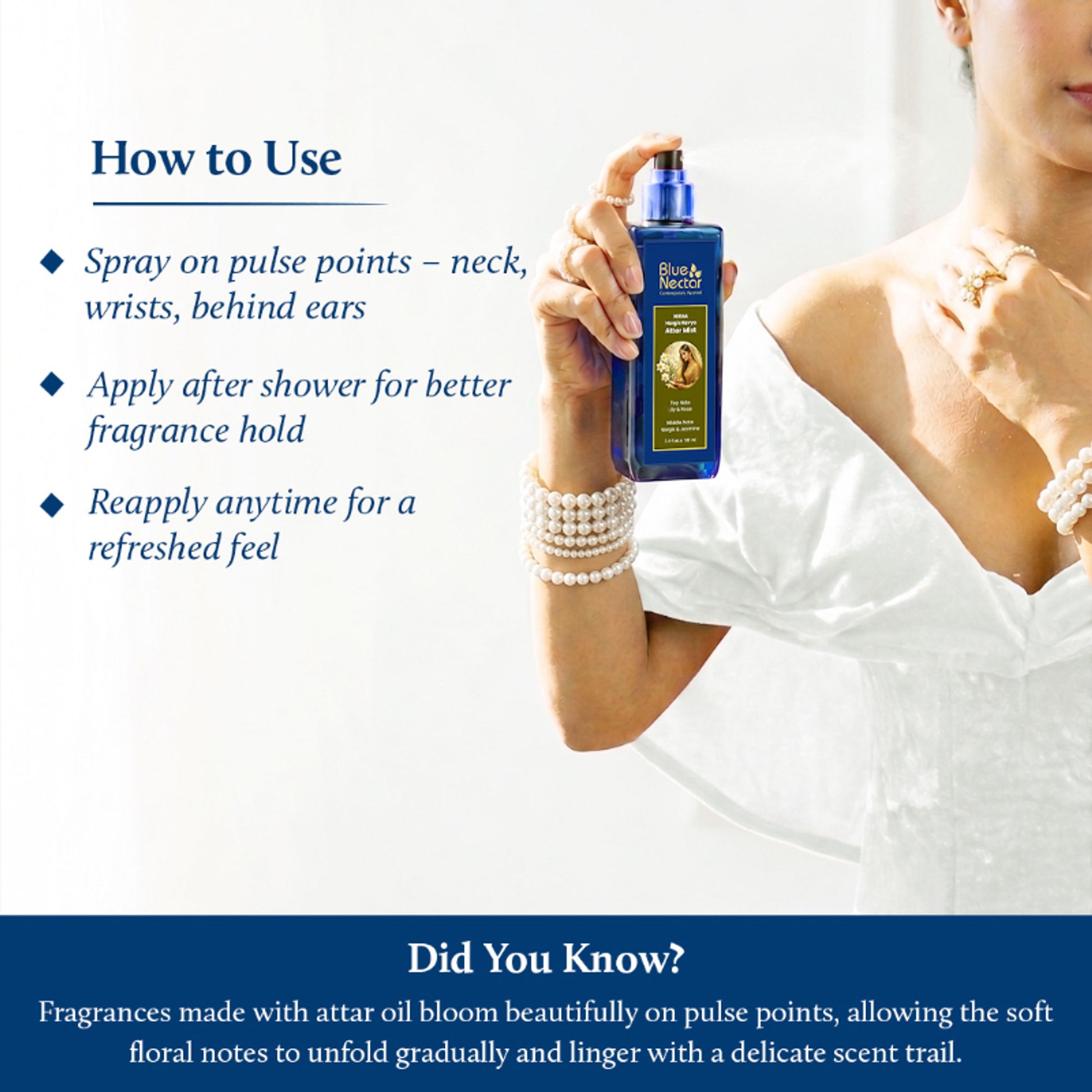 Blue Nectar Wild Nargis Body Mist with Daffodil, Long Lasting & Mood Enhancing for Women and Men