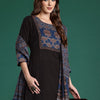 Dhiyona IE Ethnic Motifs Printed Mirror Work Pure Cotton Kurta with Trousers & With Dupatta