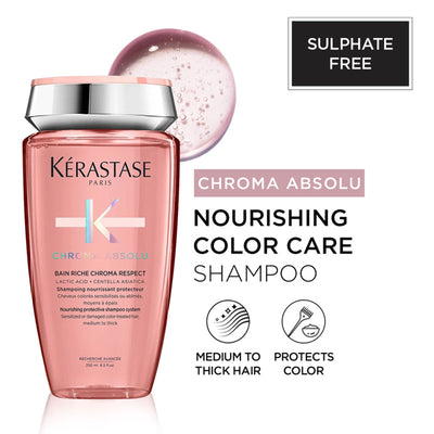 Kerastase Chroma Absolu Bain Riche Shampoo For Color Treated Thick Hair, Sulphate-Free