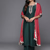 Dhiyona VA Women'sGotta Patti Straight Kurta with Trousers & Dupatta