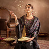 Dhiyona IE Floral Embroidered Thread Work Straight Kurta With Trousers And Dupatta