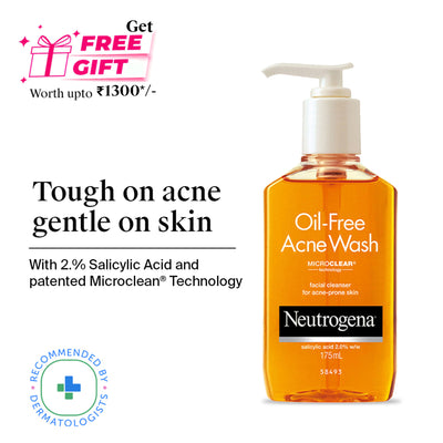 Neutrogena Oil Free Acne Cleansing Face Wash with 2% Salicylic Acid for Acne Prone & Oily Skin