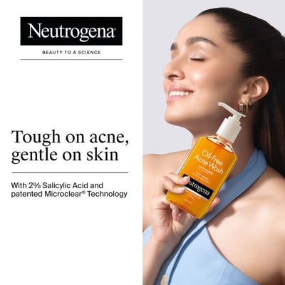 Neutrogena Oil Free Acne Cleansing Face Wash with 2% Salicylic Acid for Acne Prone & Oily Skin