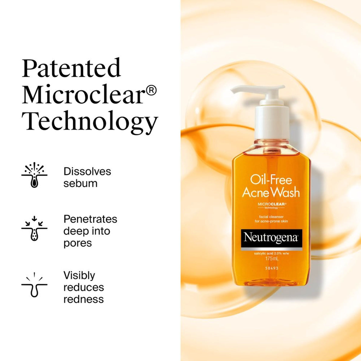 Neutrogena Oil Free Acne Cleansing Face Wash with 2% Salicylic Acid for Acne Prone & Oily Skin