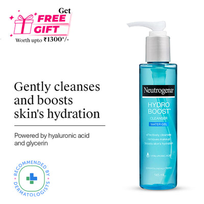 Neutrogena Hydro Boost Cleanser Water Gel Face Wash with Hyaluronic Acid for Normal & Sensitive Skin