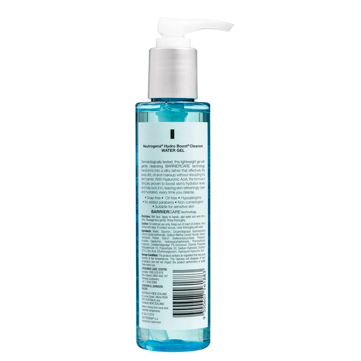 Neutrogena Hydro Boost Cleanser Water Gel Face Wash with Hyaluronic Acid for Normal & Sensitive Skin