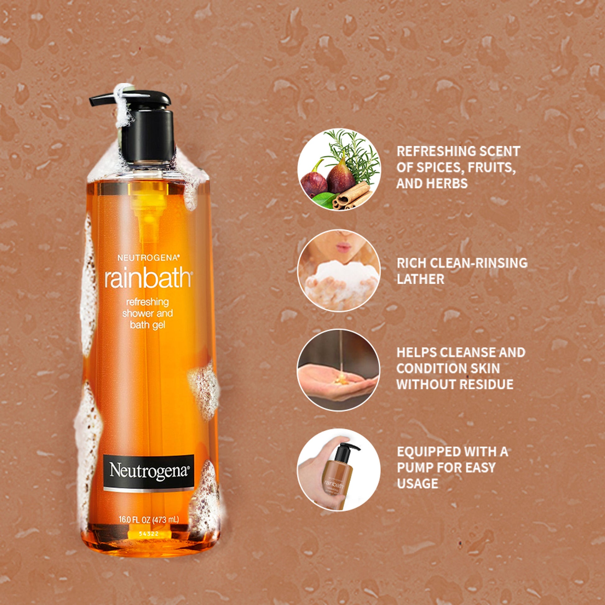 Neutrogena Rainbath Refreshing Shower & Bath Gel Body Wash For Cleansing Skin Without Residue