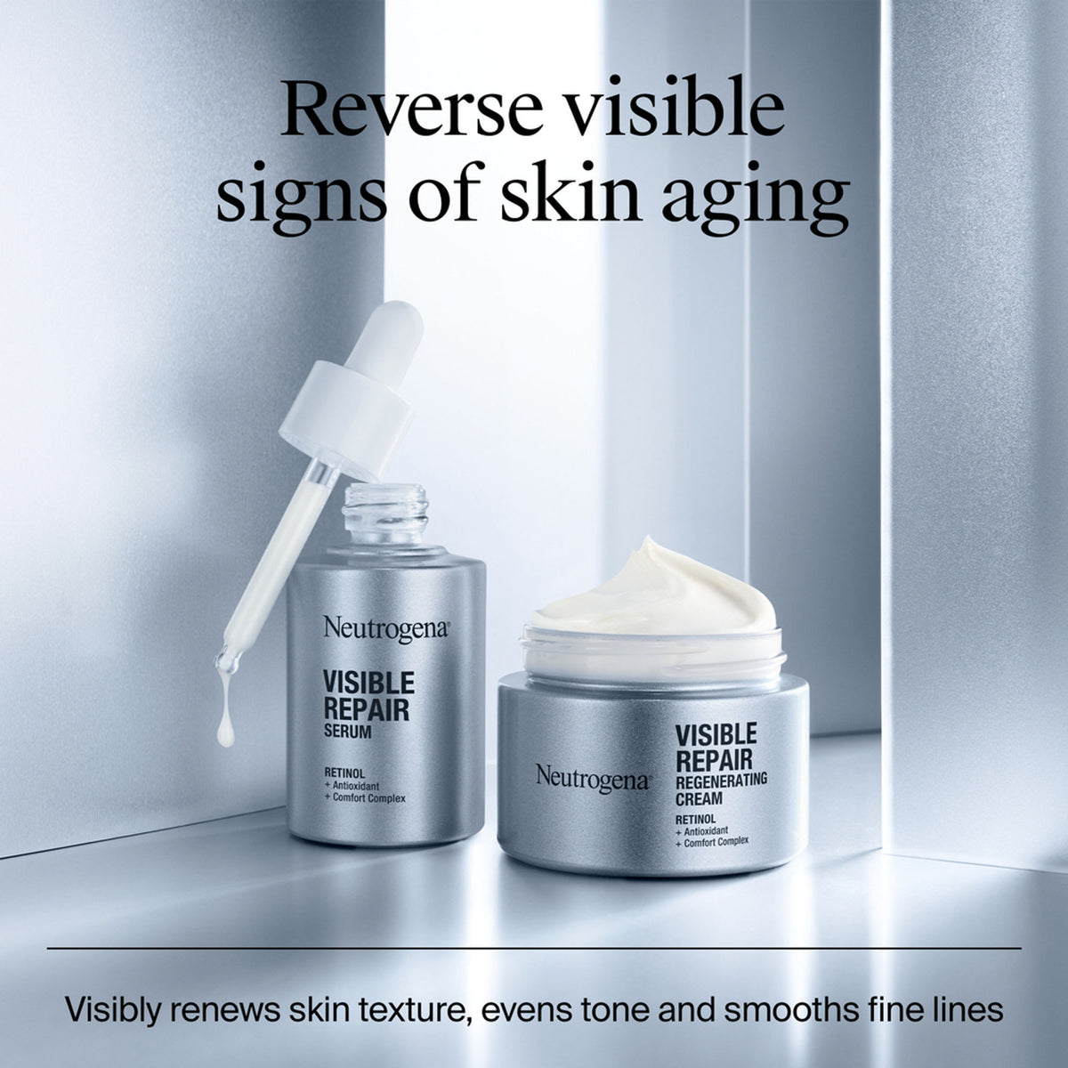 Neutrogena Visible Repair Anti-Ageing Retinol + Peptide Night Face Serum For Wrinkles & Fine Lines