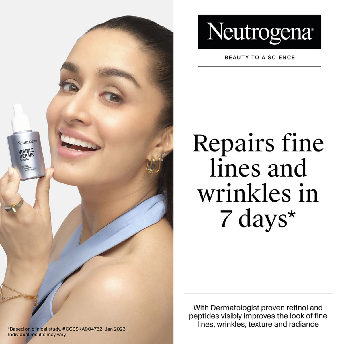 Neutrogena Visible Repair Anti-Ageing Retinol + Peptide Night Face Serum For Wrinkles & Fine Lines