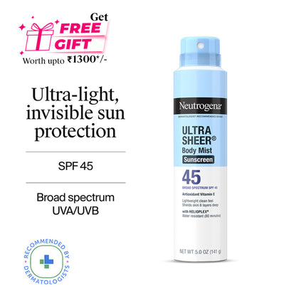 Neutrogena Ultra Sheer Body Mist Sunscreen Broad Spectrum SPF 45