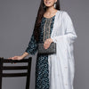 Dhiyona VA Women'sYoke Design Chanderi Silk Kurta with Trousers & Dupatta